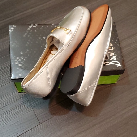 Sam Edelman Loraine Silver Leather Loafers - Picture 3 of 7